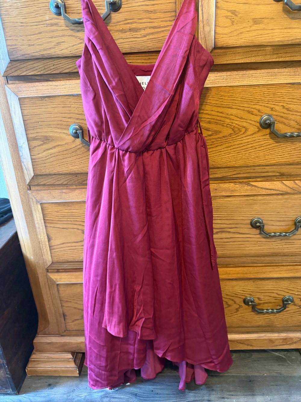 Hello Molly Girls' Sleeveless Wine-Red Formal Dress